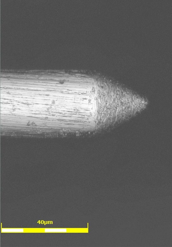 先端N加工 - 標準的な尖った先端形状